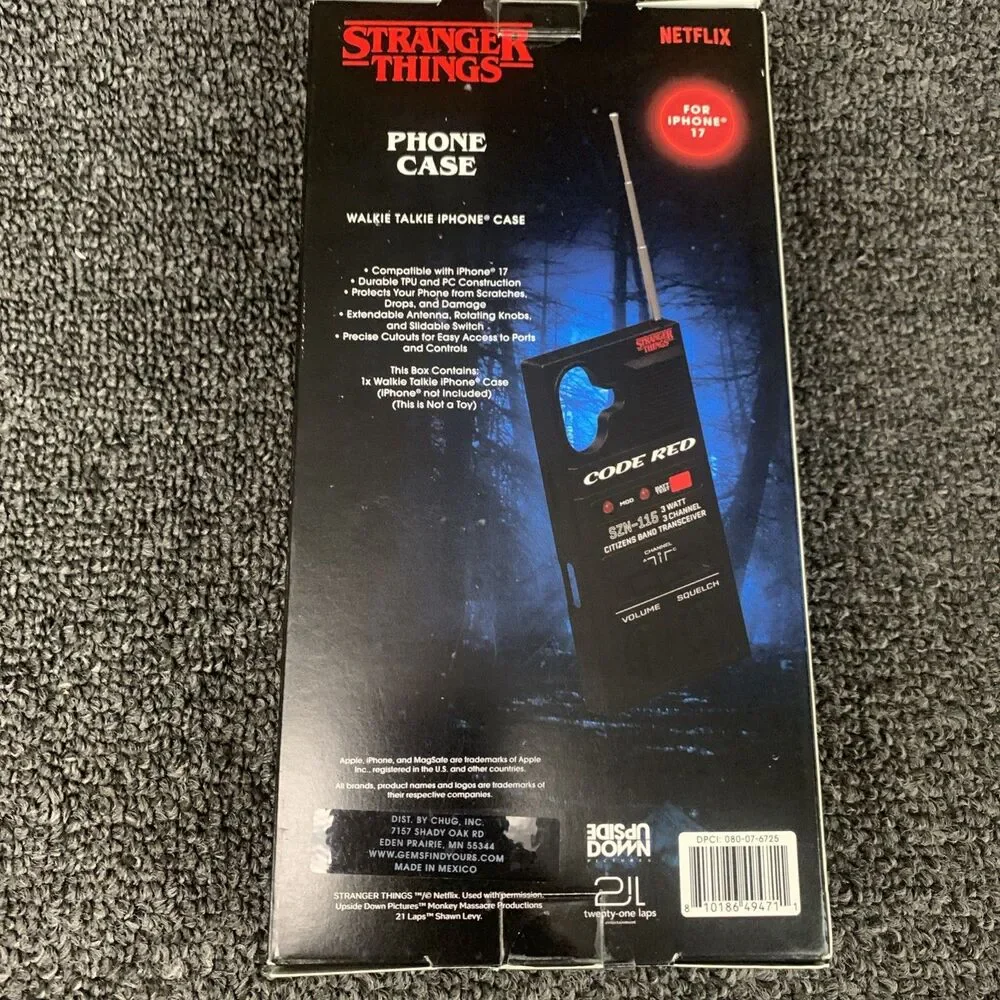 Stranger Things Walkie Talkie Phone Case Apple iPhone 17 Code Red New